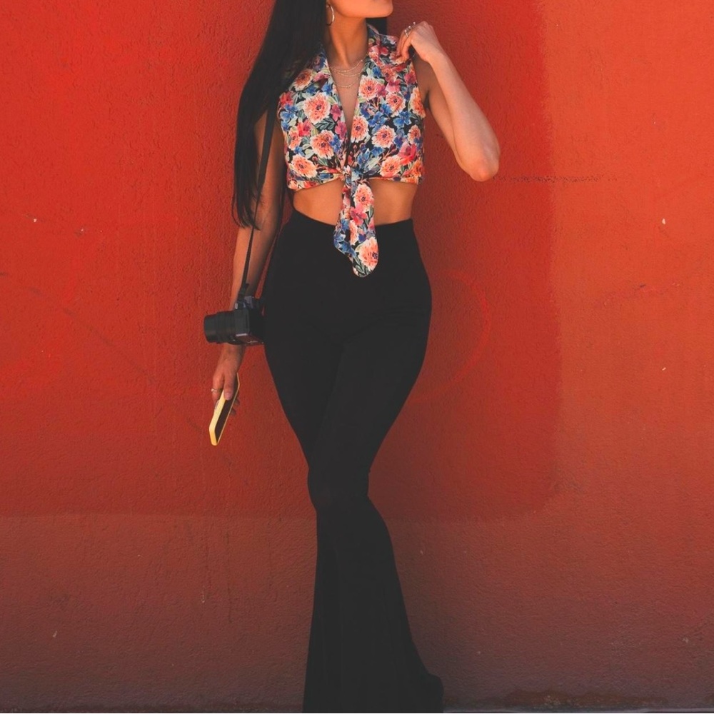 Thrifted Floral Halter Top